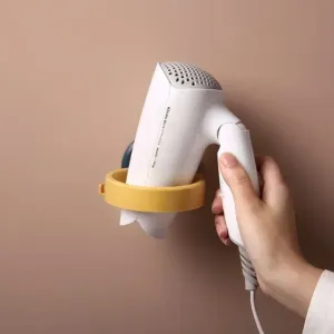 Wall Mount Hair Dryer Holder with Suction Cup, Plastic Wall Bracket for Bathroom, Beauty Salon / Home Use Self Adhesive Hair Dryer Stand Rack (1 Pc)