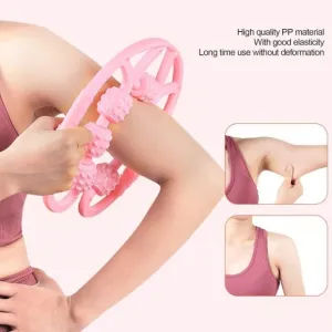 Muscle Massage Roller, 7 Wheels Relieve Soreness Leg Muscle Roller Fitness Roller Muscle Relaxer Massage Roller Ring Clip All Round Massaging Uniform Force Elastic PP Drop Shaped for Home Use (1 Pc)