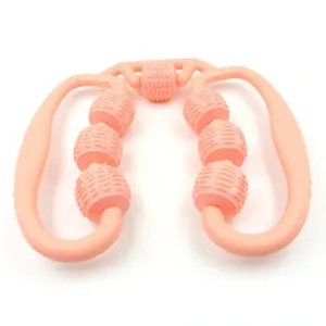 Muscle Massage Roller, 7 Wheels Relieve Soreness Leg Muscle Roller Fitness Roller Muscle Relaxer Massage Roller Ring Clip All Round Massaging Uniform Force Elastic PP Drop Shaped for Home Use (1 Pc)