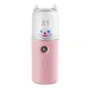 Portable Mini Facial Steamer – USB Rechargeable Nano Mist Sprayer with Cute Cartoon Design