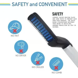 Men's Beard and Hair Curling Straightener (Modelling Comb), Hair accessories