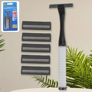 manual shaving razor with 5 blades