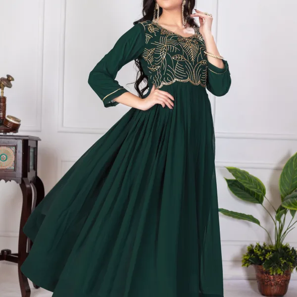Designer Long Georgette Gown Party Wear for Women