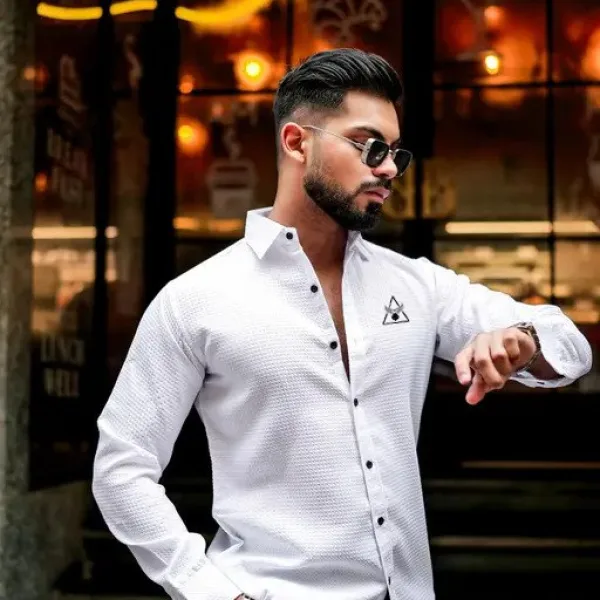 Bluecorp Enterprise Classic Men's Casual Shirt, Multi-Purpose Formal and Casual Wear,Office wear Shirt