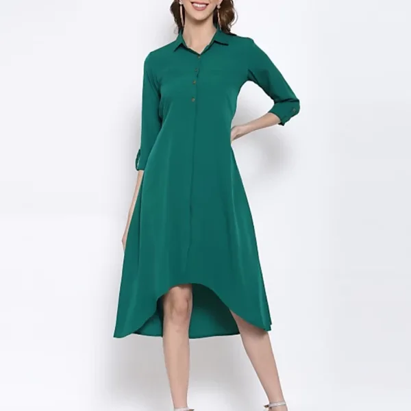 ATTIRIS Women's Crepe Knee Length A- Line Dress