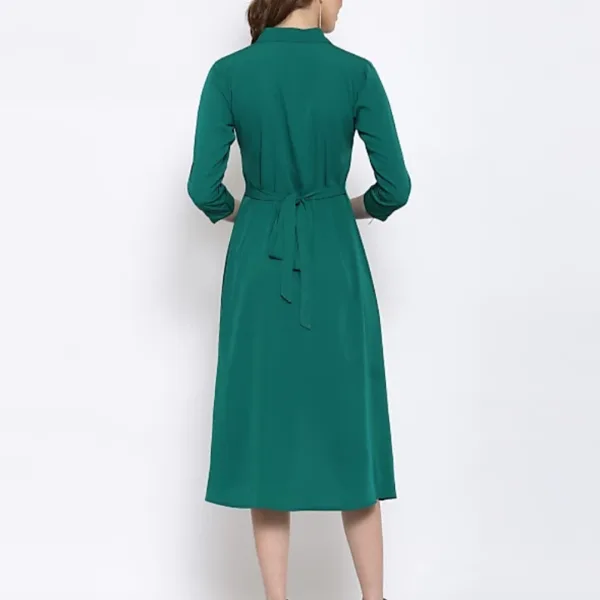 ATTIRIS Women's Crepe Knee Length A- Line Dress