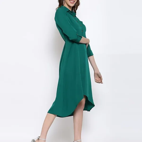 ATTIRIS Women's Crepe Knee Length A- Line Dress