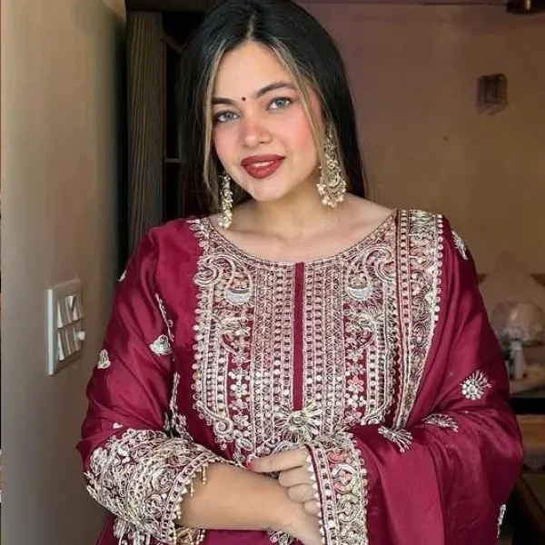 Designer Black Chinon Pakistani Straight Suit Modern Elegant Look