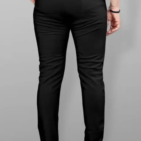 Bluecorp Enterprise Men's Classic Black Formal Trousers, Slim Fit Design with Belt Loops and Pockets