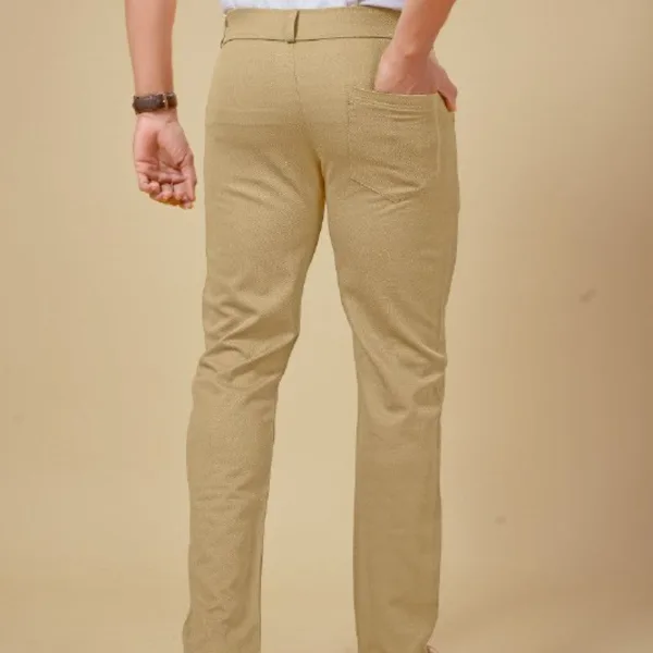 Bluecorp Enterprise Men's Classic Khaki Formal Trousers, Slim Fit Design with Belt Loops and Pockets