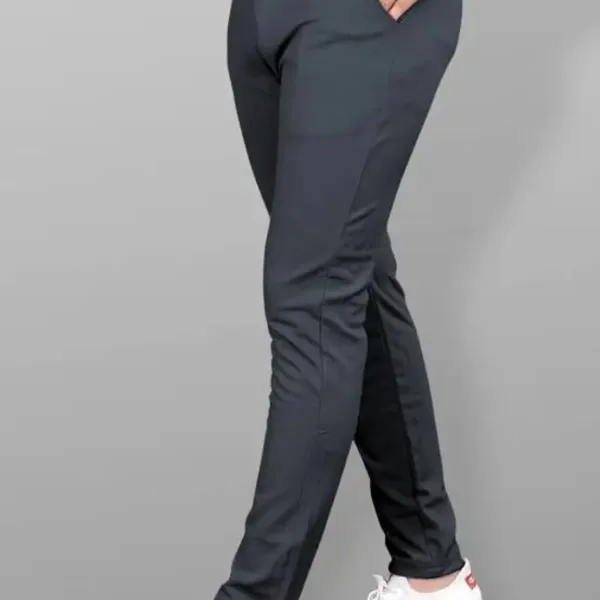 Bluecorp Enterprise Men's Classic Grey Formal Trousers, Slim Fit Design with Belt Loops and Pockets