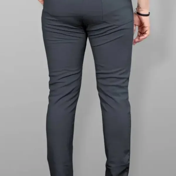 Bluecorp Enterprise Men's Classic Grey Formal Trousers, Slim Fit Design with Belt Loops and Pockets