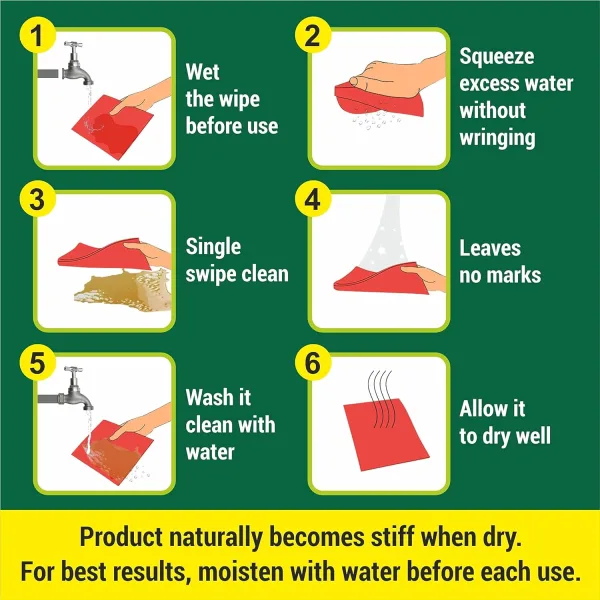 Qawvler Sponge Wipe for Kitchen Reusable Cleaning Sponge Easy to use, Multicolor & Biodegradable (Pack of 5)