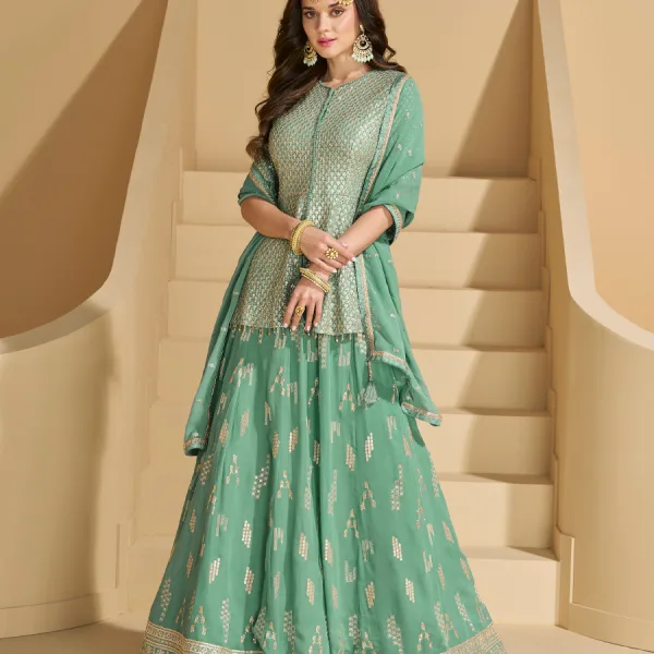 Sky Blue Georgette Sharara Suit for Women Ethnic Wear