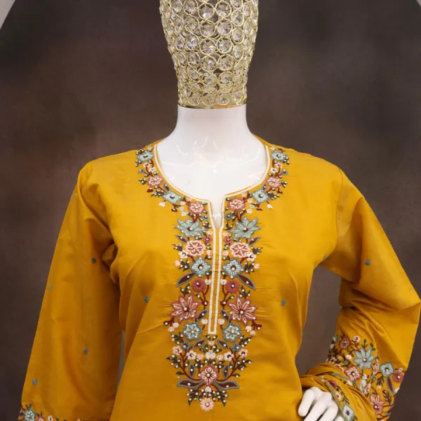 Yellow Silk Sharara Suit for Women Simple and Sober Ethnic Wear