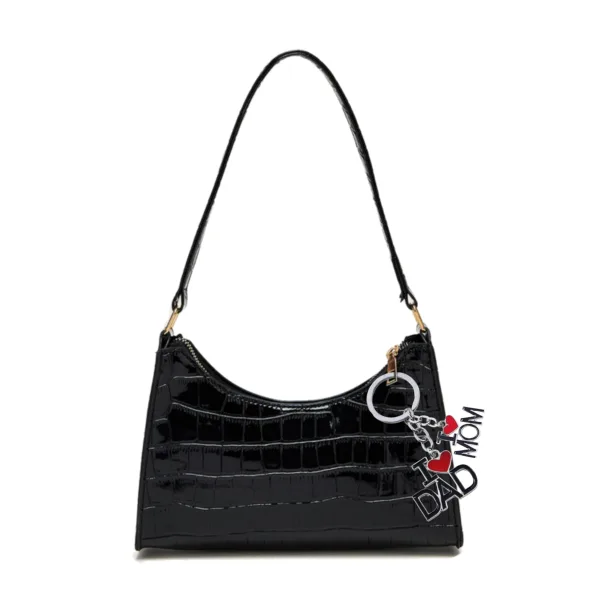 Evordlss I Love Mom and Dad Metal Family Charm Design, Silver and Red (Pack of 1)