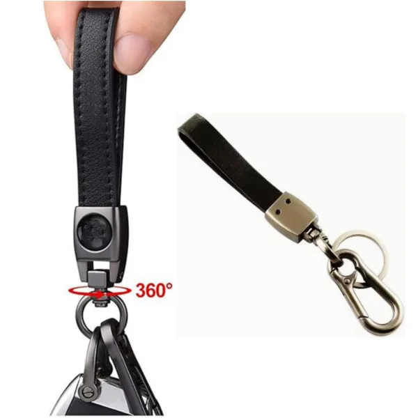 Evordlss Honda Premium Leather Keychain with Metal Carabiner Clip, (Pack of 1)