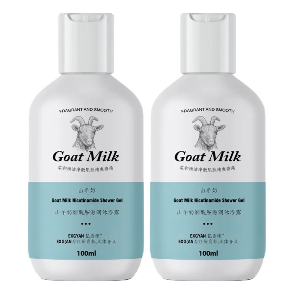 Goat milk mousse body wash for hydrated radiant skin care