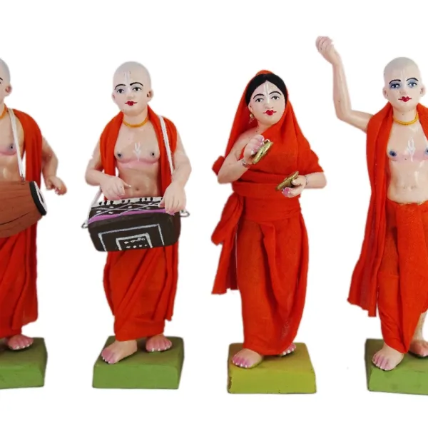 Handmade Clay Human Fantasy Figure Gift Decor Iskcon Nagar Kirtan 22x6 Cm