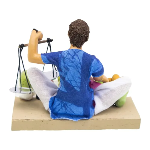 Krishnanagar Handmade Clay Gift Decor Sitting Human Figure Miniature Vegetable Seller