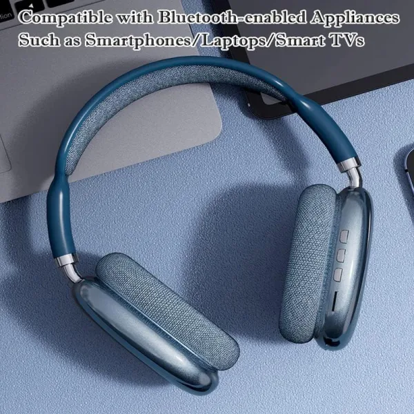 P9 Wireless, Bluetooth 5.1 Over Ear Stereo Headphones - Mic, Ergonomic Adjustable Design, 24 Hours Battery Life, Hi-Fi Sound, Wireless Headset for Music & Calls (Assorted)