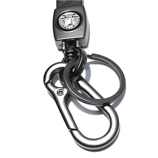 Evordlss Tvs Premium Leather Keychain with Metal Carabiner Clip, (Pack of 1)