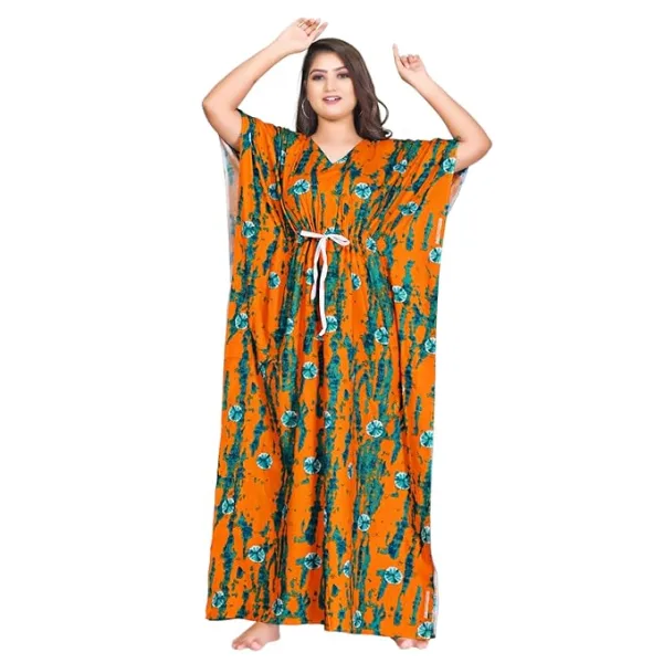 Fabimi Women Cotton Kaftan Nighty Plus Size Comfortable Nightwear