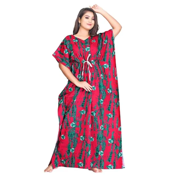 Fabimi Women's Large Size Cotton Kaftan Nighty - Stylish and Comfortable Sleepwear