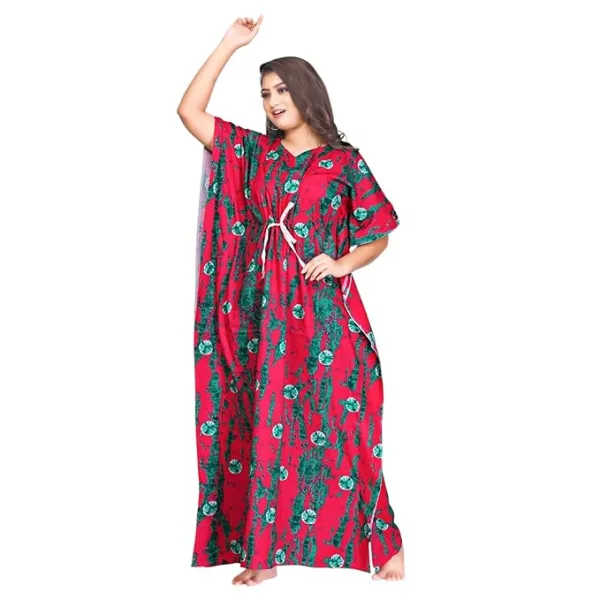 Fabimi Women's Large Size Cotton Kaftan Nighty - Stylish and Comfortable Sleepwear