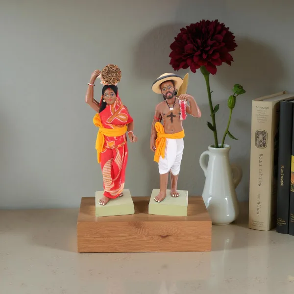 Indian Farmer Couple Handicrafts Dolls for Home Decoration