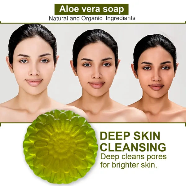 Aloe vera herbal soap with essential oils for gentle daily care