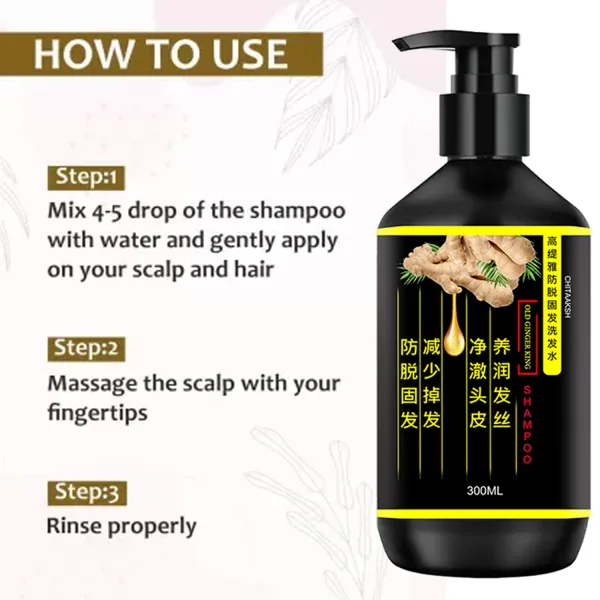 Organic ginger hair growth shampoo for men and women 300ml