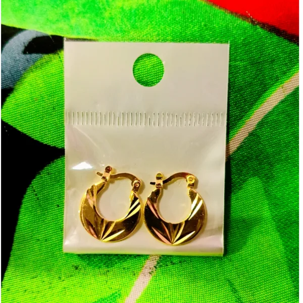 Brass Gold Plated Flower Design Earrings & Stud Shining (Pack of 2)