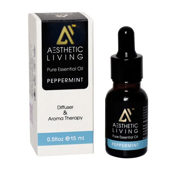 Aesthetic Living Pure Peppermint Essential Oil 15ml for Aromatherapy
