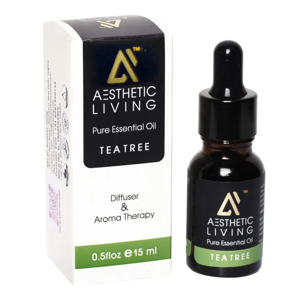 Aesthetic Living Pure Tea Tree Essential Oil 15ml for Aromatherapy