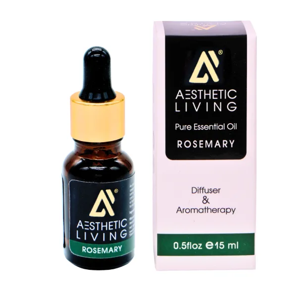 Aesthetic Living Pure Rosemary Essential Oil 15ml for Aromatherapy
