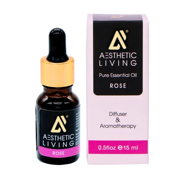 Aesthetic Living Pure Rose Essential Oil 15ml for Aromatherapy
