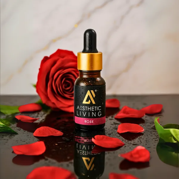 Aesthetic Living Pure Rose Essential Oil 15ml for Aromatherapy