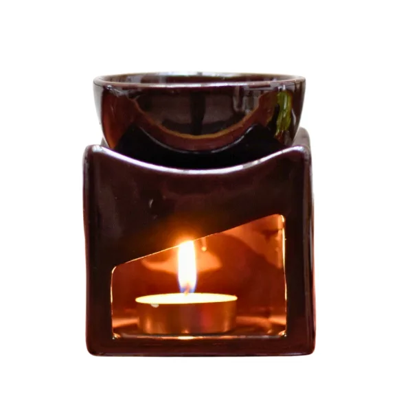 Elegant Deep Dish T-Light Diffuser Brown for Home Decor