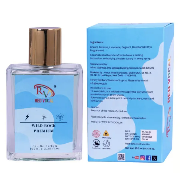 Red Vocal Wild Rock Premium Eau De Parfum 100ml – Bold & Masculine Men’s Perfume Fragrance