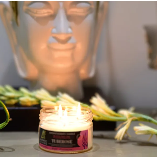 3 Wick Tuberose Candle 180g for Home Fragrance and Decor