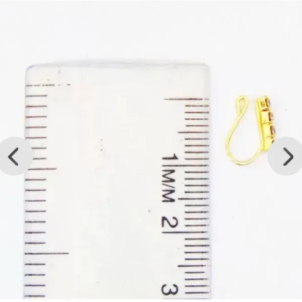 Beautiful Gold Plated Nose Pin U shape 4 Nug Wedding Nose Ring Fashion Gift Jewellry Pack of 1