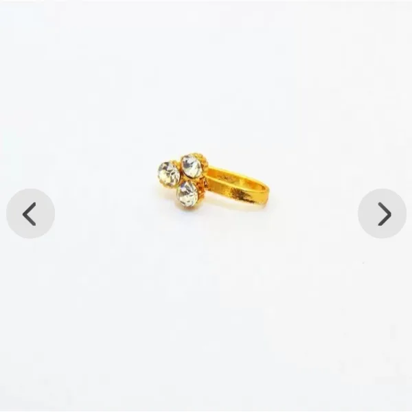 Beautiful Gold Plated Nose Pin U Shape 3 Nug Wedding Nose Ring Fashion Gift Jewellry PACK OF 1