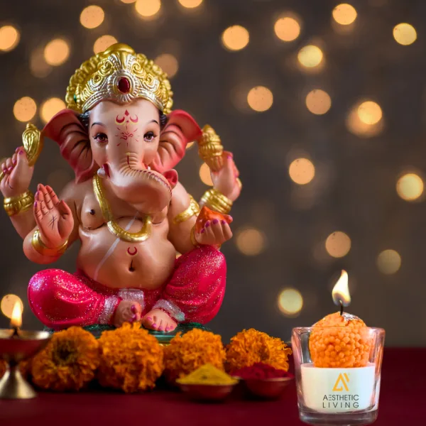 Festive Motichoor Laddoo Soywax Jasmine Candle 75g for Home