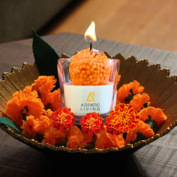 Festive Motichoor Laddoo Soywax Jasmine Candle 75g for Home