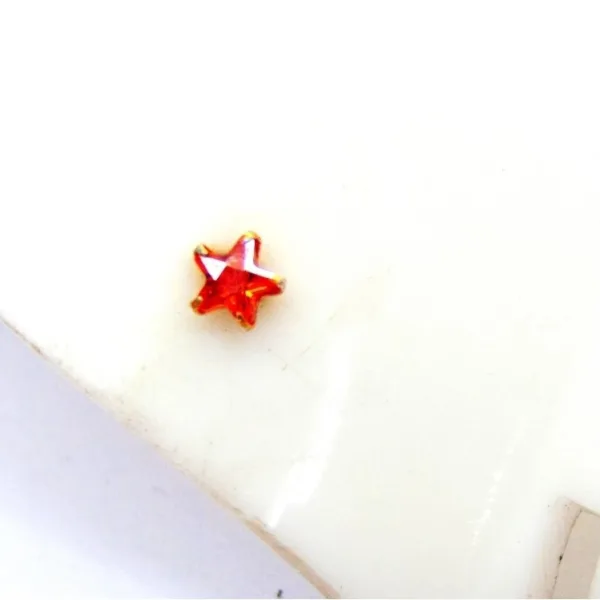 Beautiful Gold Plated Nose Pin CRYTAL STONE STAR RED Wedding Nose Ring Fashion Gift Jewellry PACK OF 1