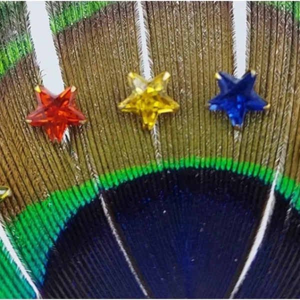 Beautiful Gold Plated Nose Pin CRYTAL STONE FIVE STAR Wedding Nose Ring Fashion Gift Jewellry PACK OF 5