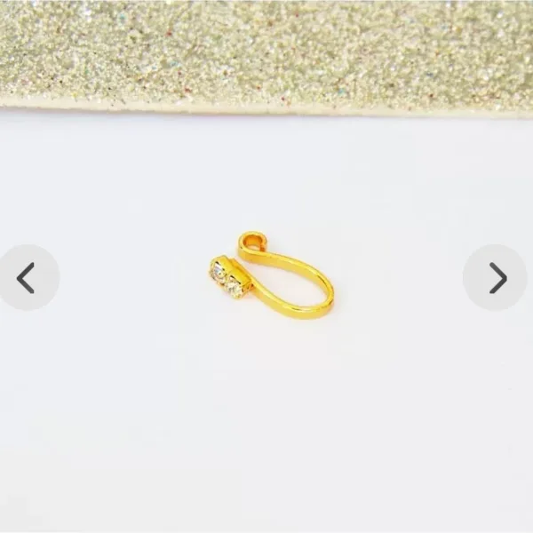 Beautiful Gold Plated Nose Pin U Shap 2 nug Weddinge Ring Fashion Gift Jewellry PACK OF 1