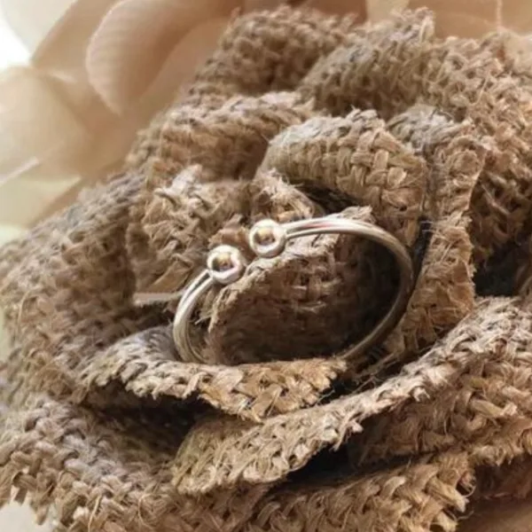 GIRLS Nose RING SILVER BOLL DOUBLE Diamond Nose pin For Women and Girl PACK OF 1