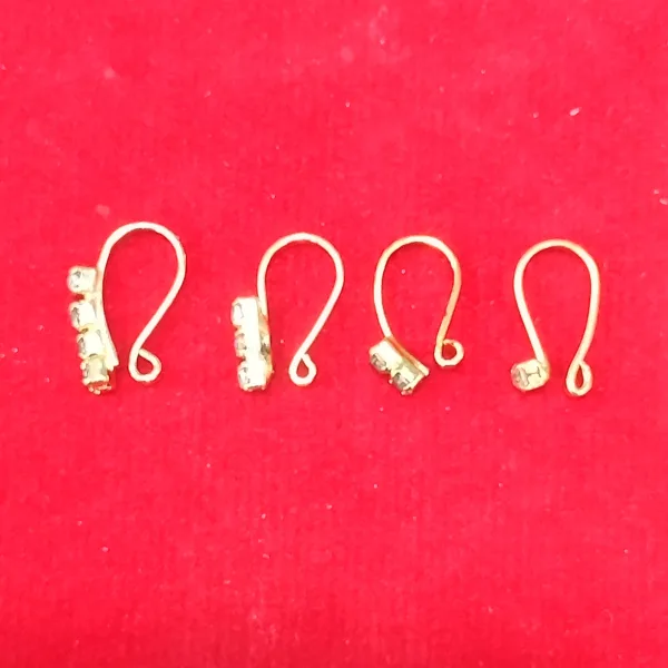 Beautiful Gold Plated Nose Pin U shape Wedding Nose Ring Fashion Gift Jewellry Pack of 4